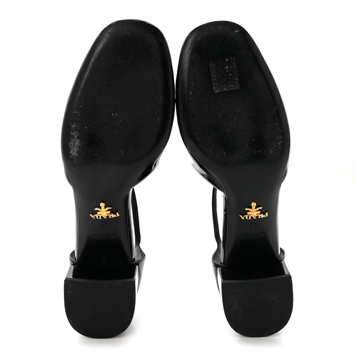 Prada Vernice Triangle Round Toe 35mm Pumps 39 Black 6 of 8