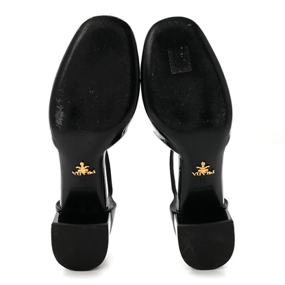 Prada Vernice Triangle Round Toe 35mm Pumps 39 Black 6 of 8