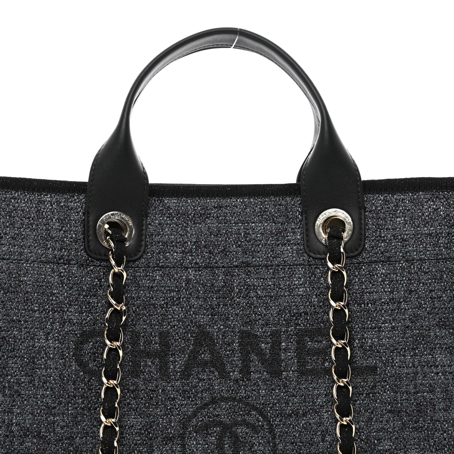 Chanel Woven Straw Raffia Medium Deauville Tote Grey 5 of 10