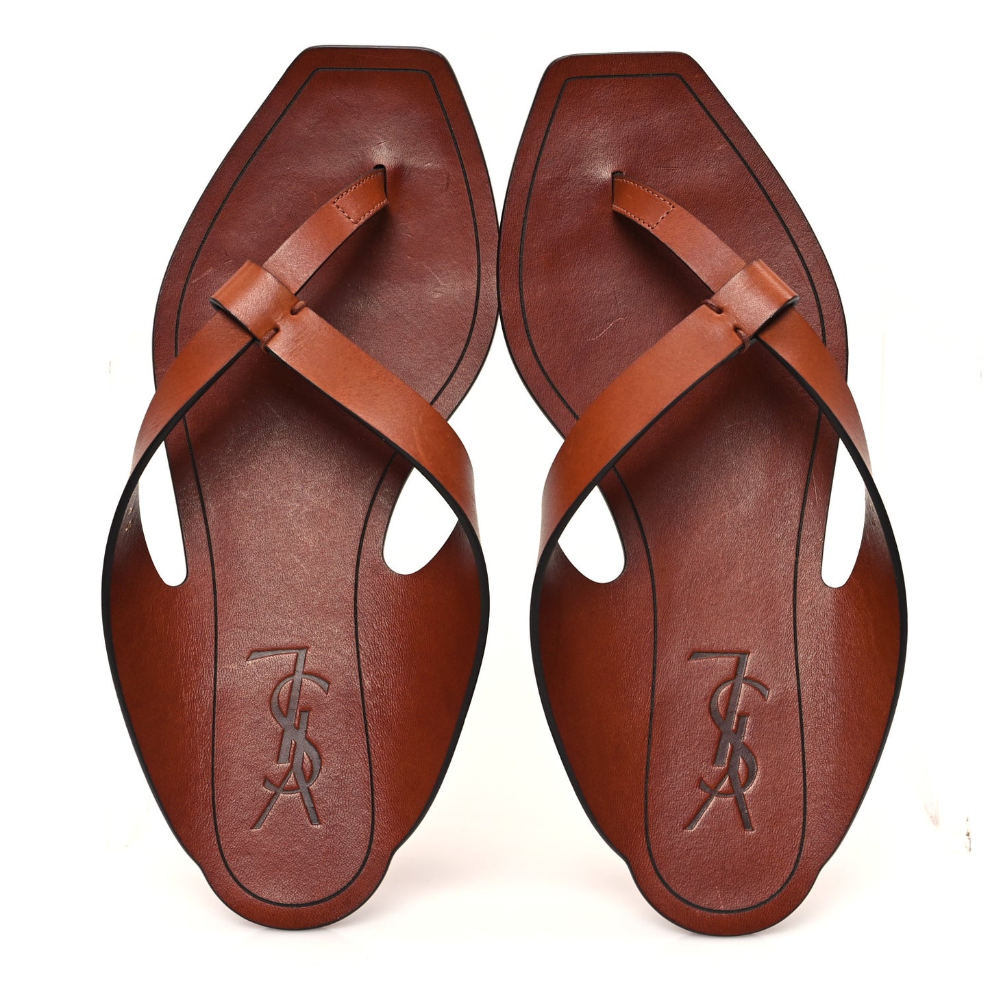 Calfskin Isla Slide Sandals 35.5 New Papaya