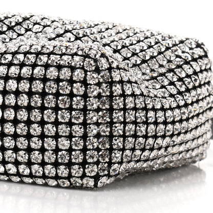 Alexander Wang Mesh Crystal Rhinestone Mini Heiress Pouch Black Silver 9 of 9