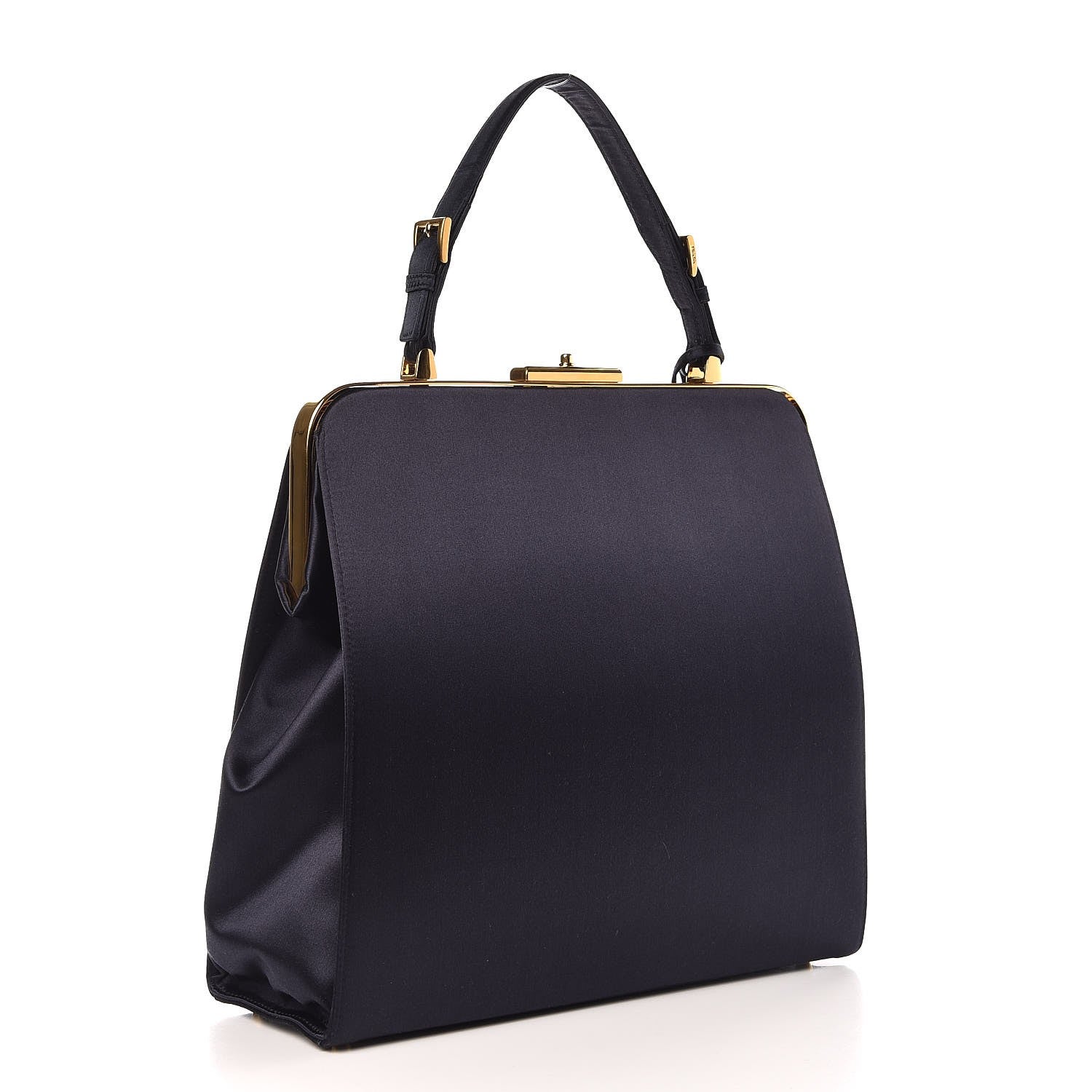 Prada Satin Framed Bag Blue 3 of 7