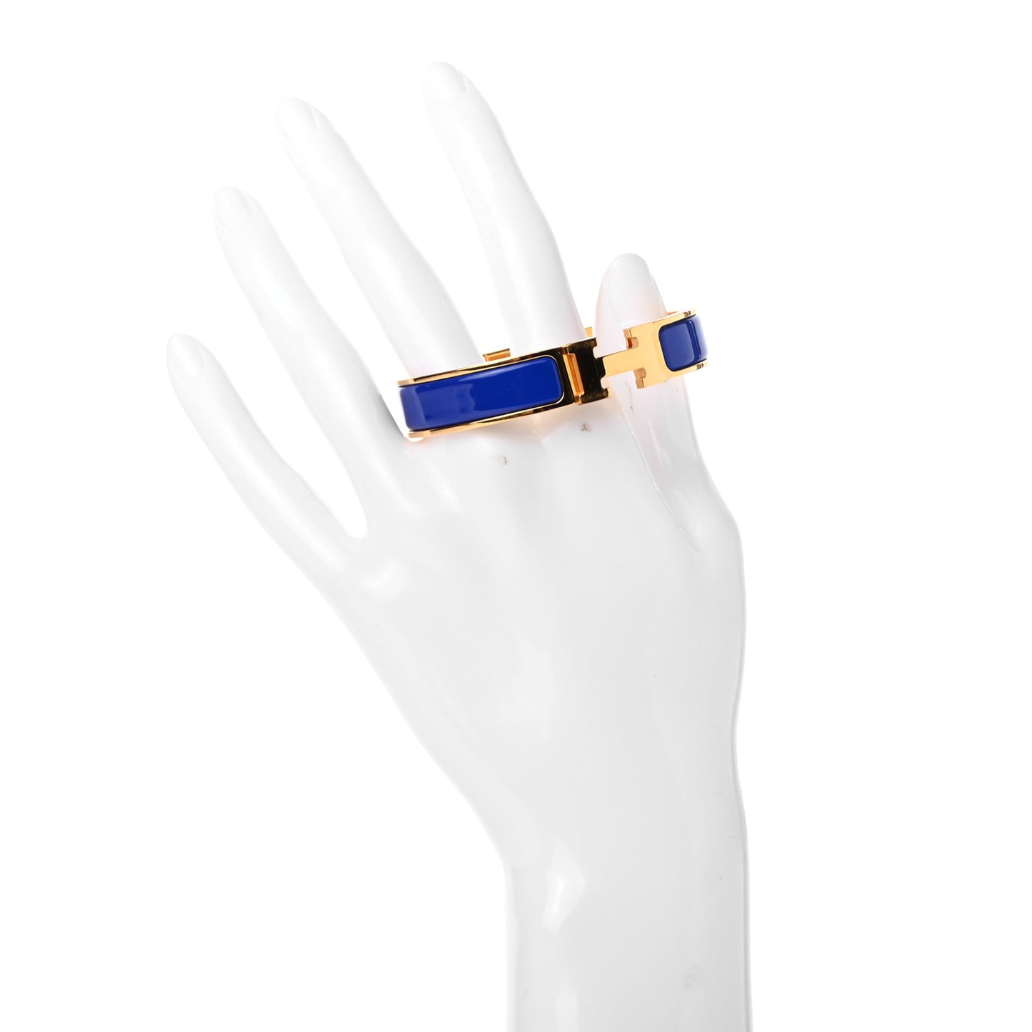 Narrow Enamel Clic Clac H Bracelet PM Blue Electrique