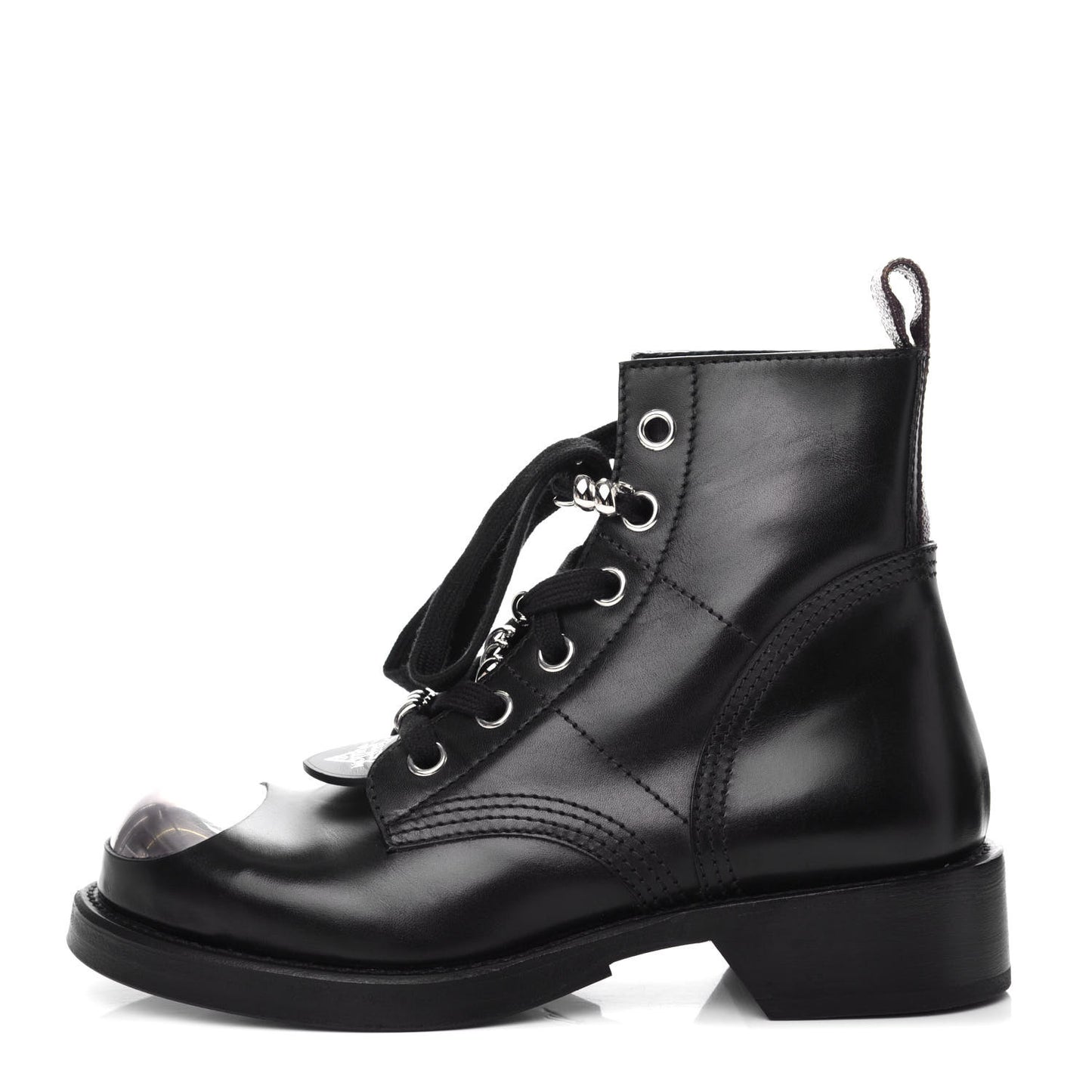 Calfskin Metropolis Flat Ranger Boots 37 Black