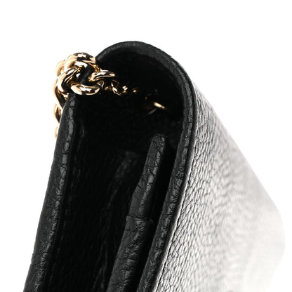 Gucci Pebbled Calfskin Soho Wallet On Chain Black 11 of 12