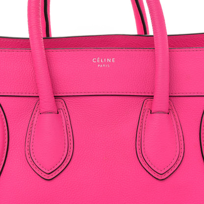 Celine Drummed Calfskin Mini Luggage Fluo Pink 8 of 15