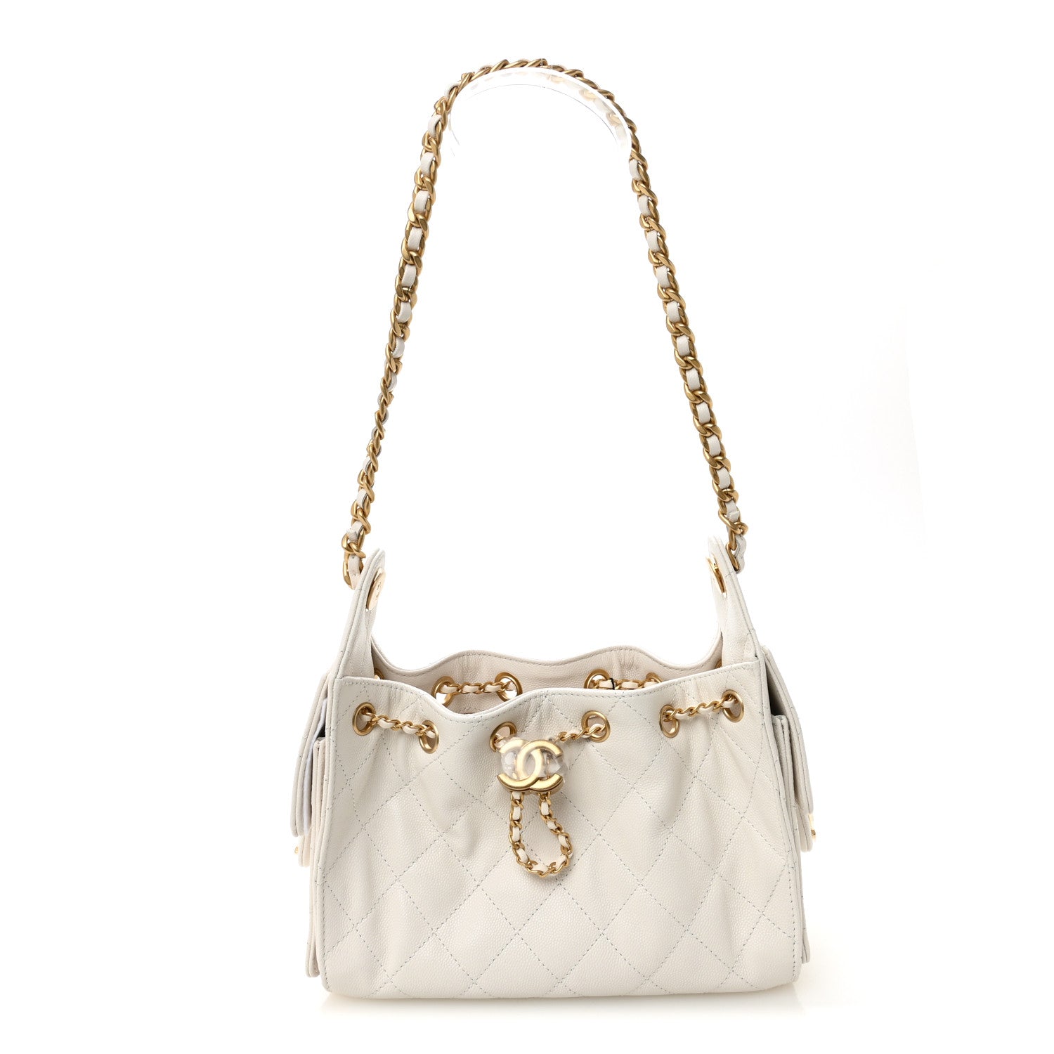 Chanel Caviar Quilted Mini Chanel 25 Handbag White 1 of 11