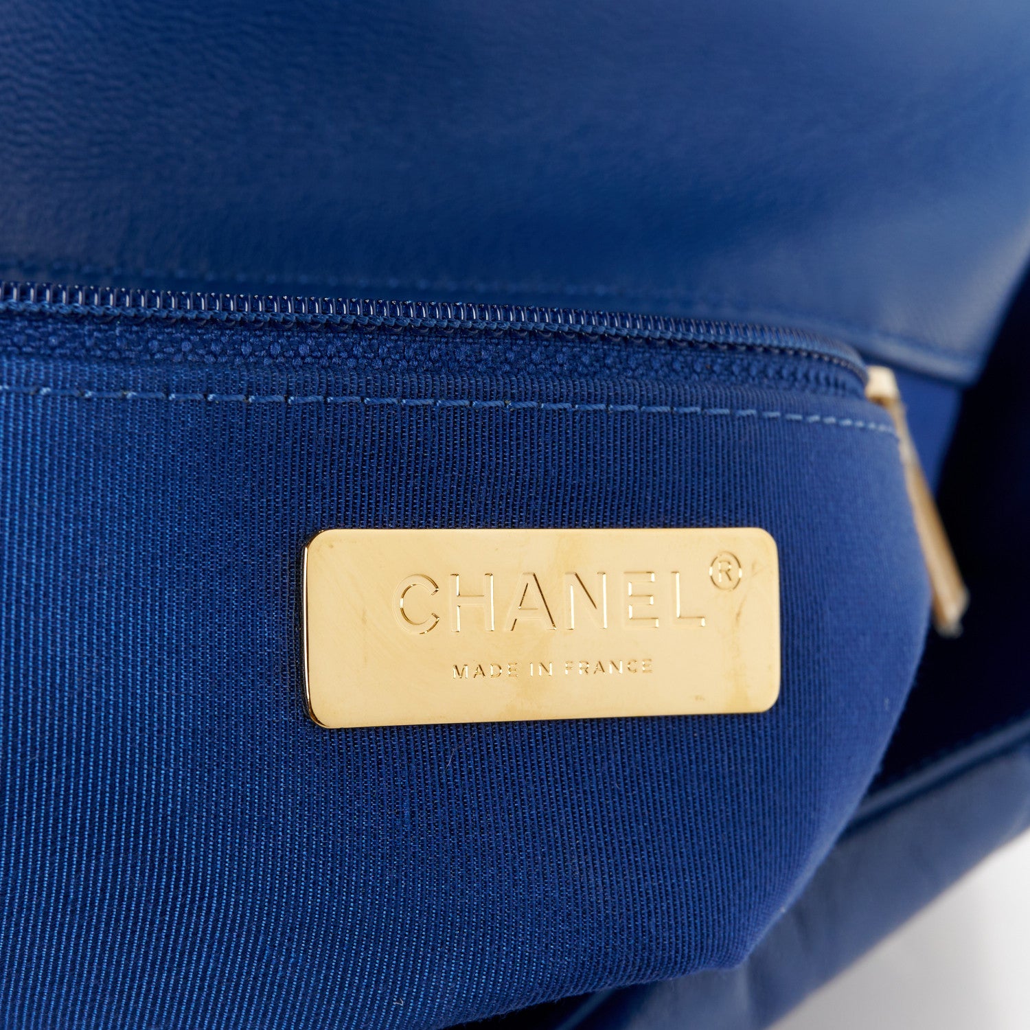 Chanel Lambskin Quilted Large Chanel 19 Flap Blue 6 of 10