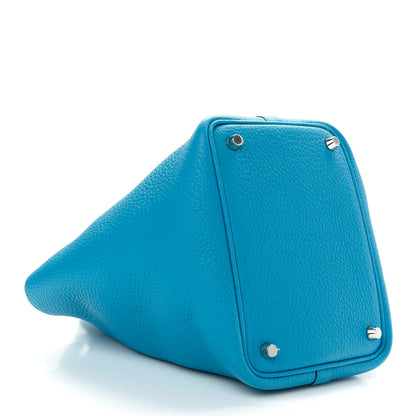 Hermes Taurillon Clemence Picotin Lock 18 PM Bleu Frida 4 of 9