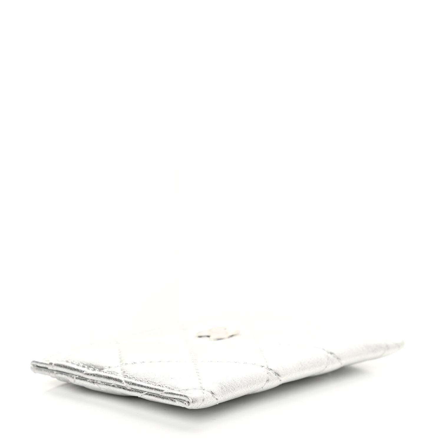 Chanel Metallic Lambskin Quilted Card Holder Silver 4 of 8