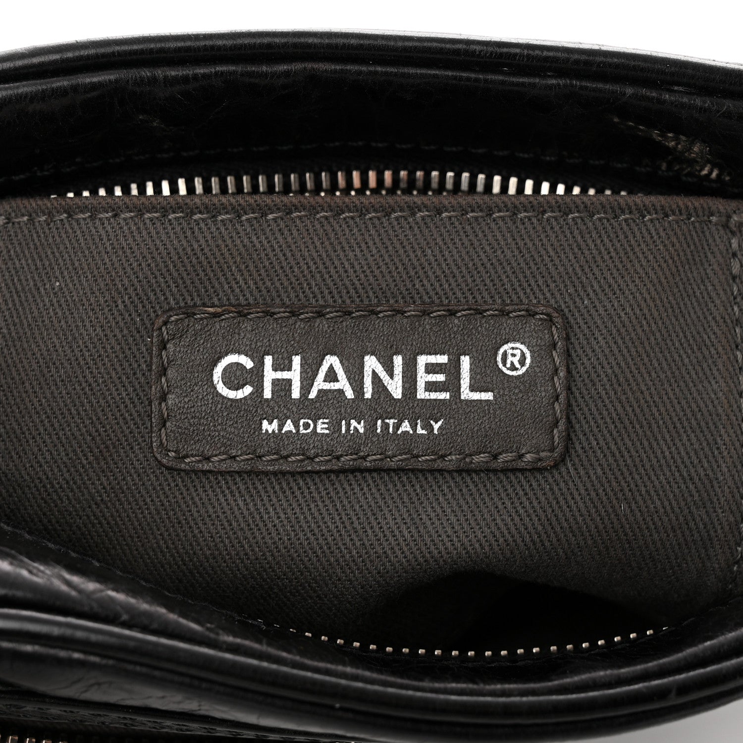 Chanel Glazed Crackled Calfskin Quilted CC Crossbody Black 6 of 10