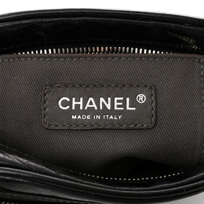 Chanel Glazed Crackled Calfskin Quilted CC Crossbody Black 6 of 10