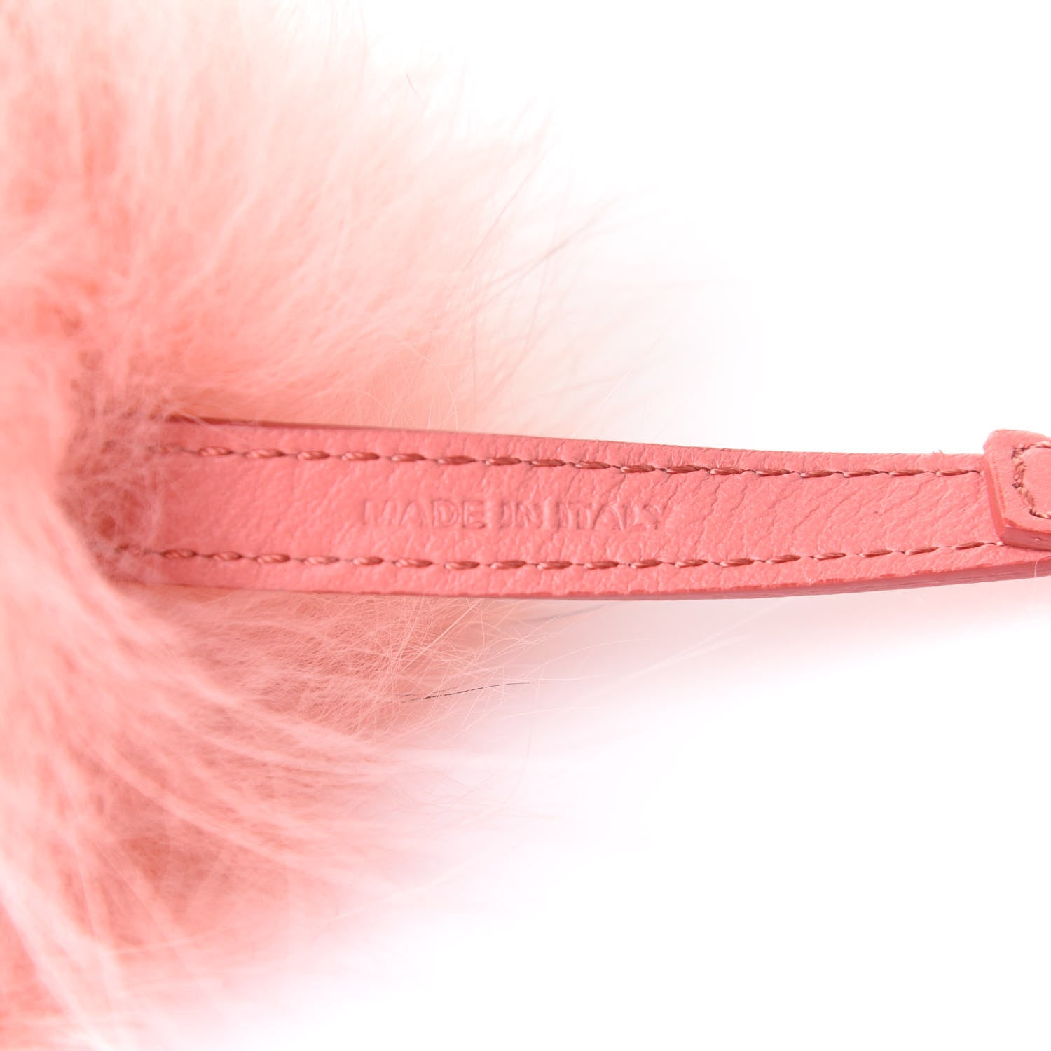 Fendi Fox Fur Y ABCharm Bag Charm Pink Black 4 of 5