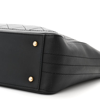 Chanel Bullskin Stitched Bi-Color Large Shopping Tote Black 10 of 12