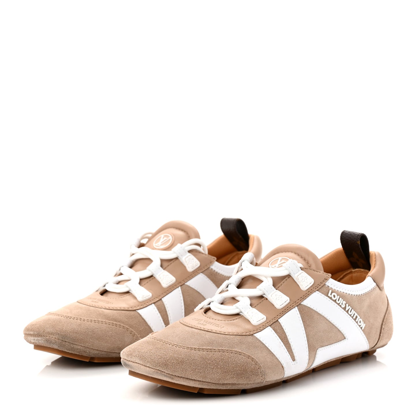 Suede Calfskin LV Sneakerina 37.5 Hazelnut Brown