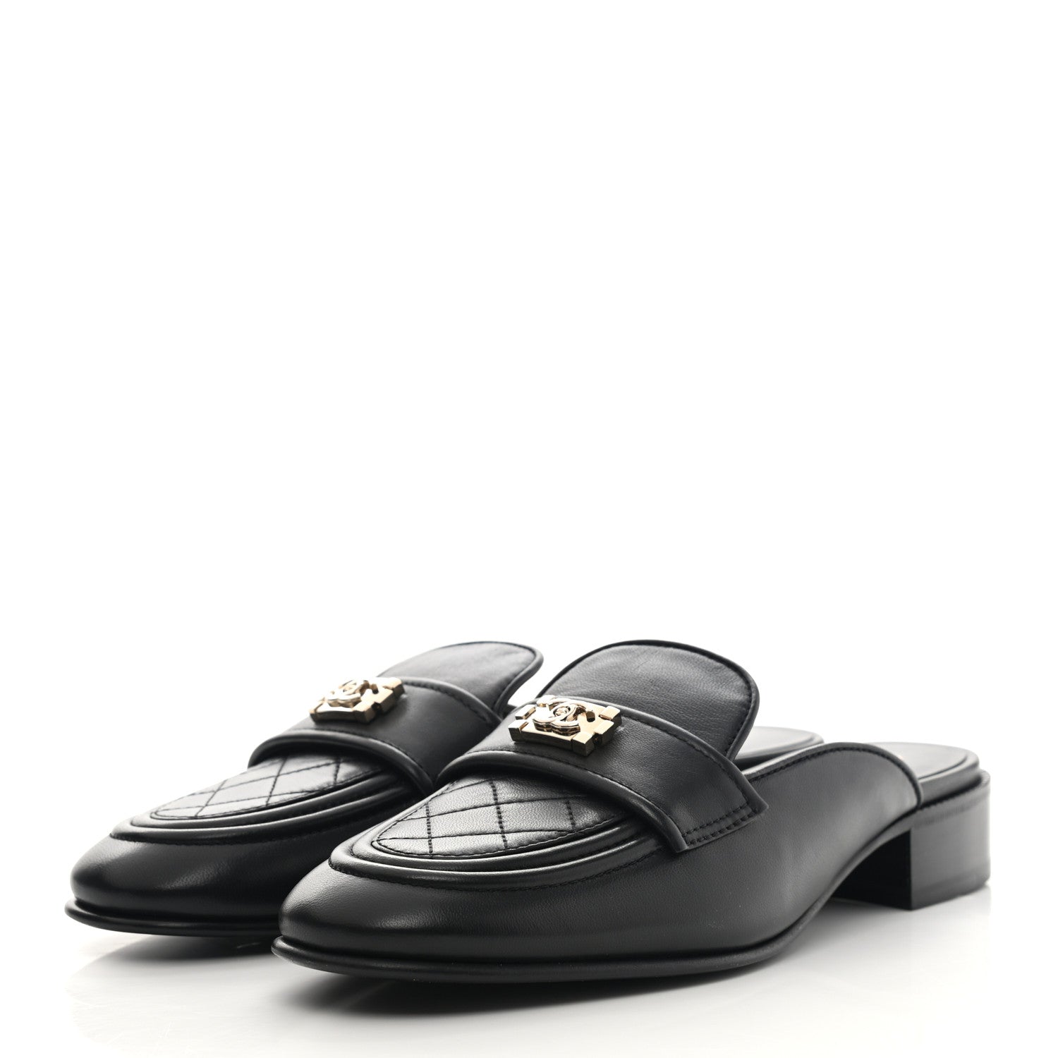 Chanel Lambskin Quilted Boy Mules 40 Black 3 of 9