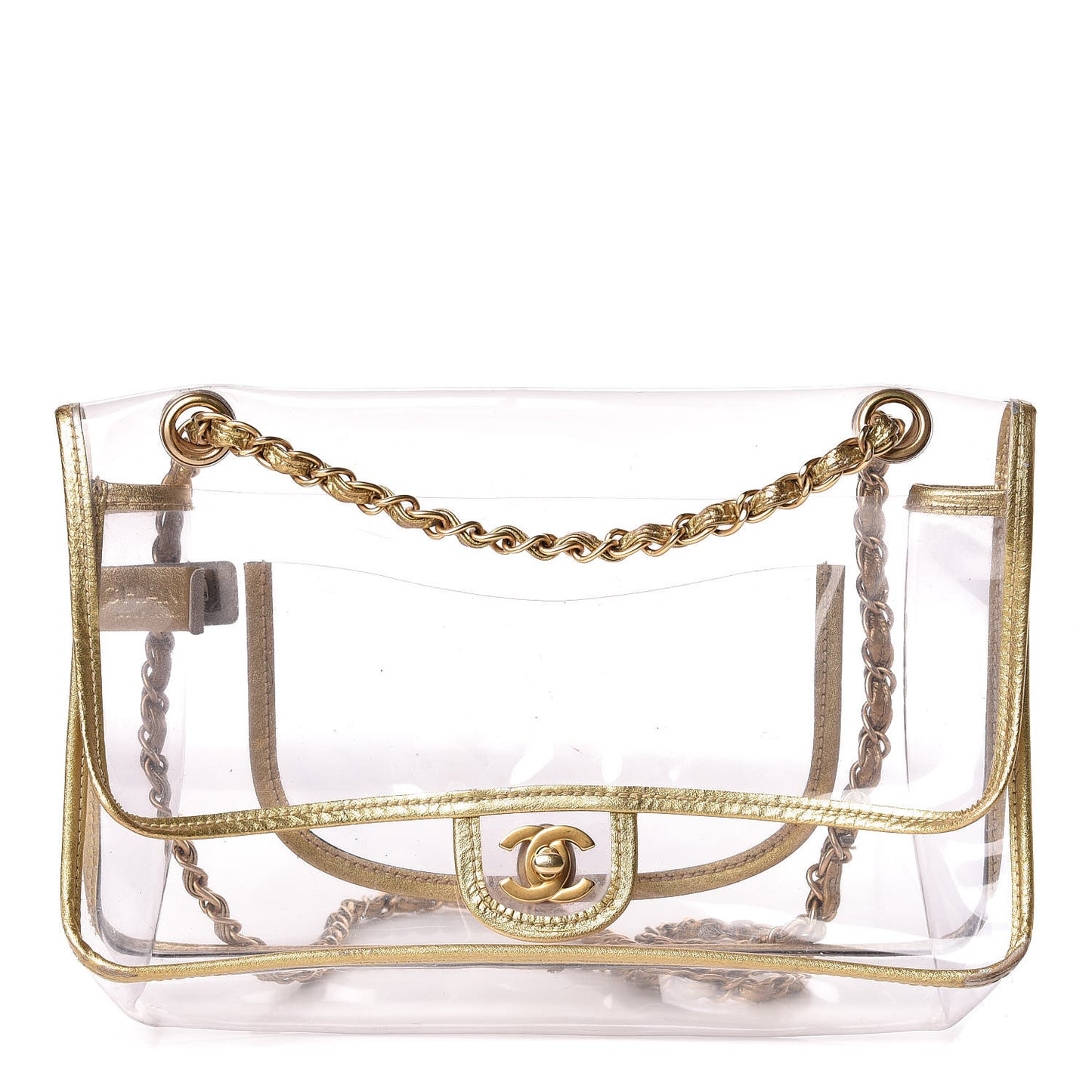 Lambskin Vinyl Large Naked Flap Gold