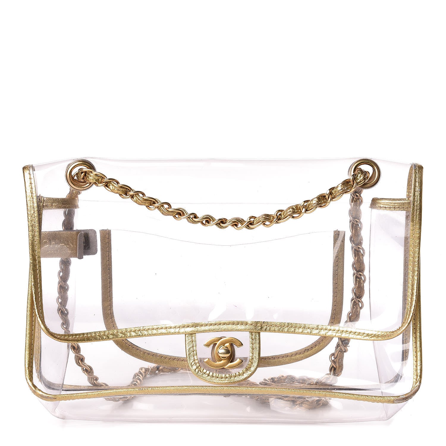 Chanel Lambskin Vinyl Large Naked Flap Gold 1 of 22
