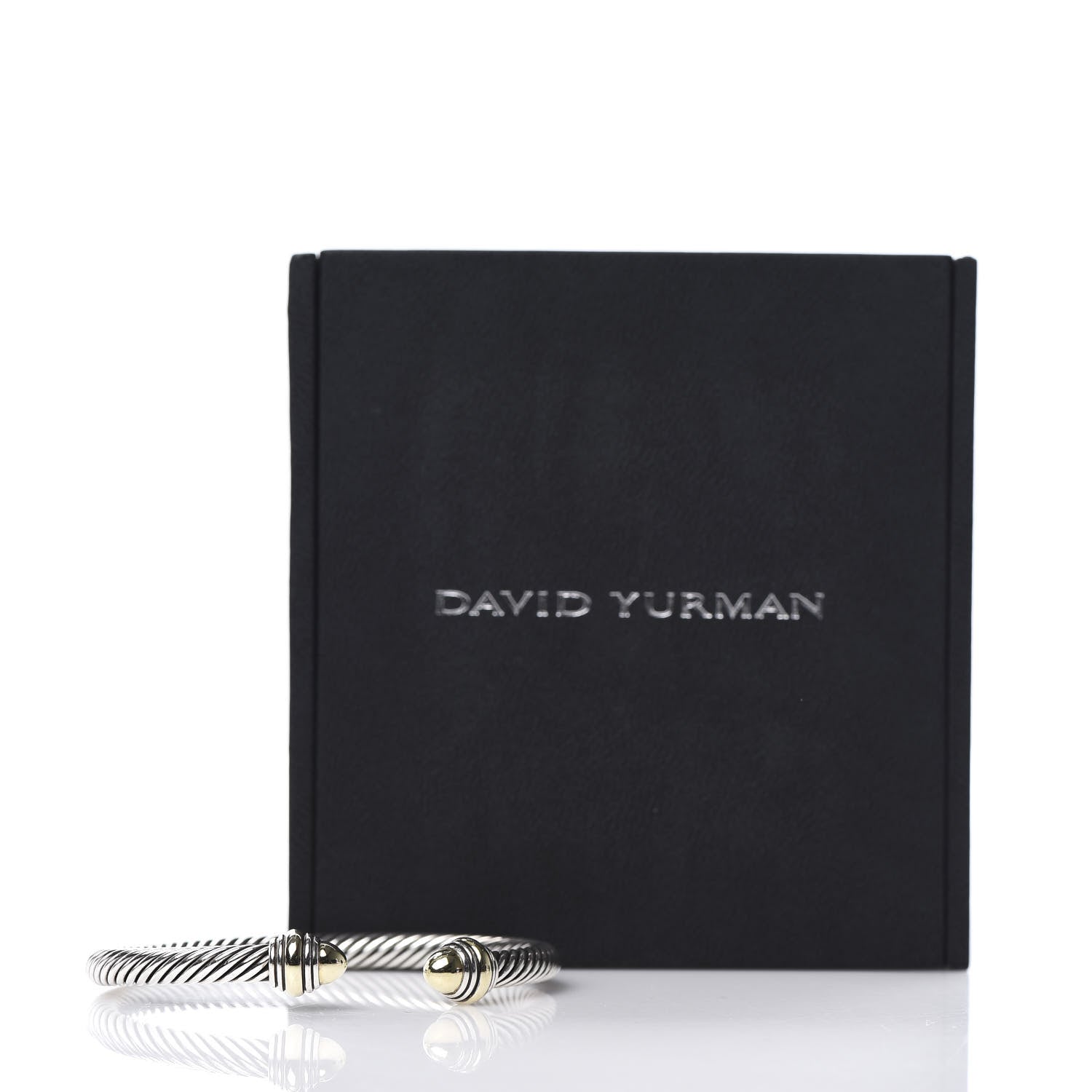 David Yurman Sterling Silver 14K Yellow Gold 5mm Cable Classics Dome Bracelet 5 of 5