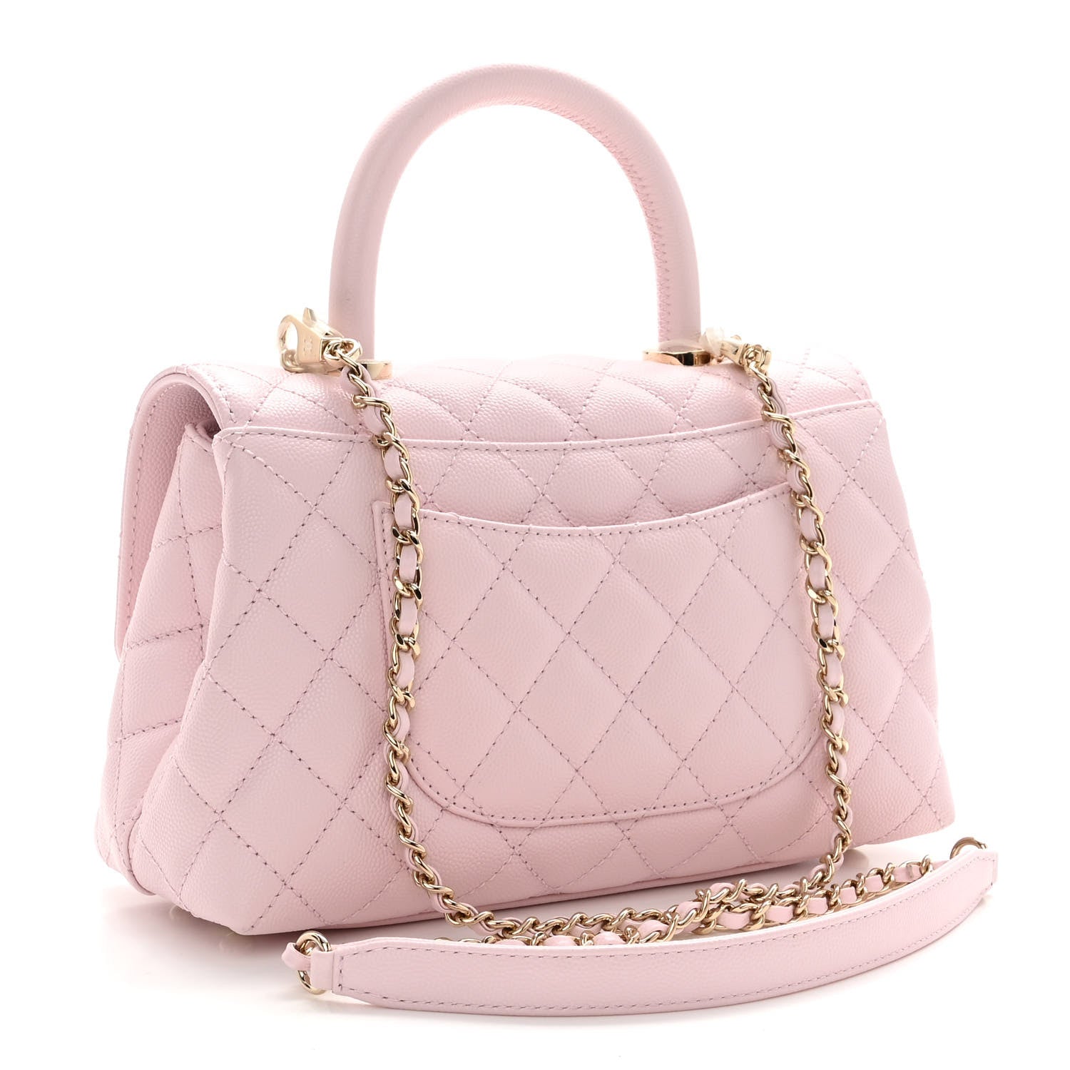 Chanel Caviar Quilted Mini Coco Handle Flap Light Pink 3 of 9