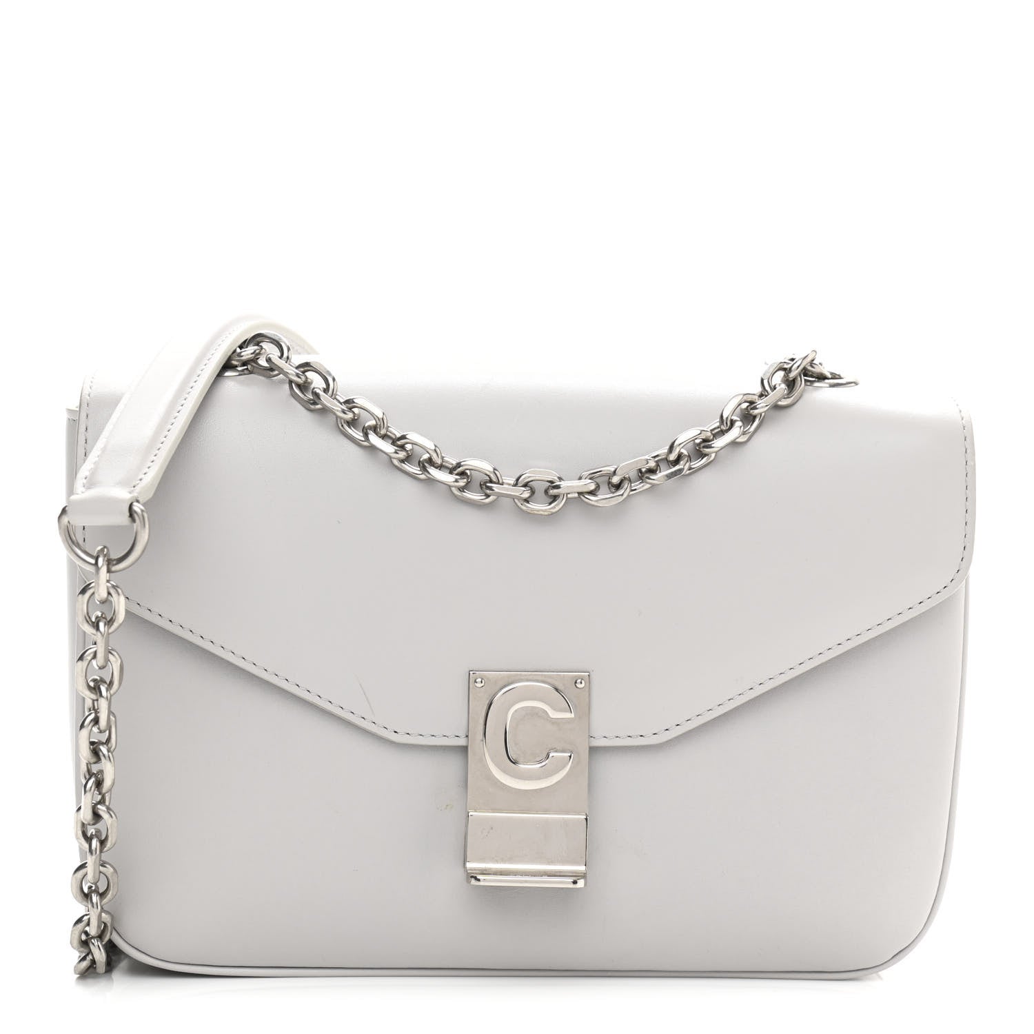 Celine Shiny Calfskin Medium C Bag Pale Grey 1 of 11