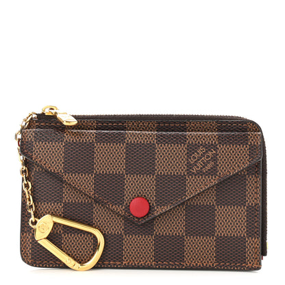 Louis Vuitton Damier Ebene Recto Verso Card Holder Red 1 of 7