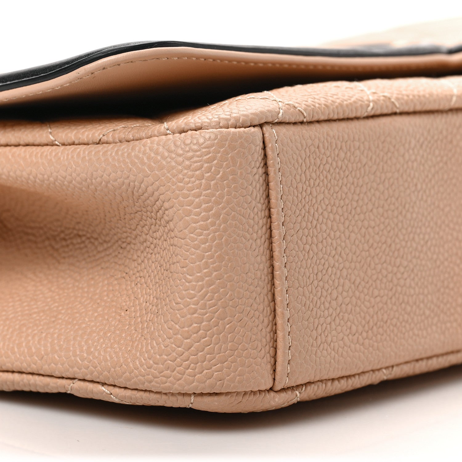 Chanel Caviar Quilted Medium CC Filigree Flap Beige Black 8 of 9