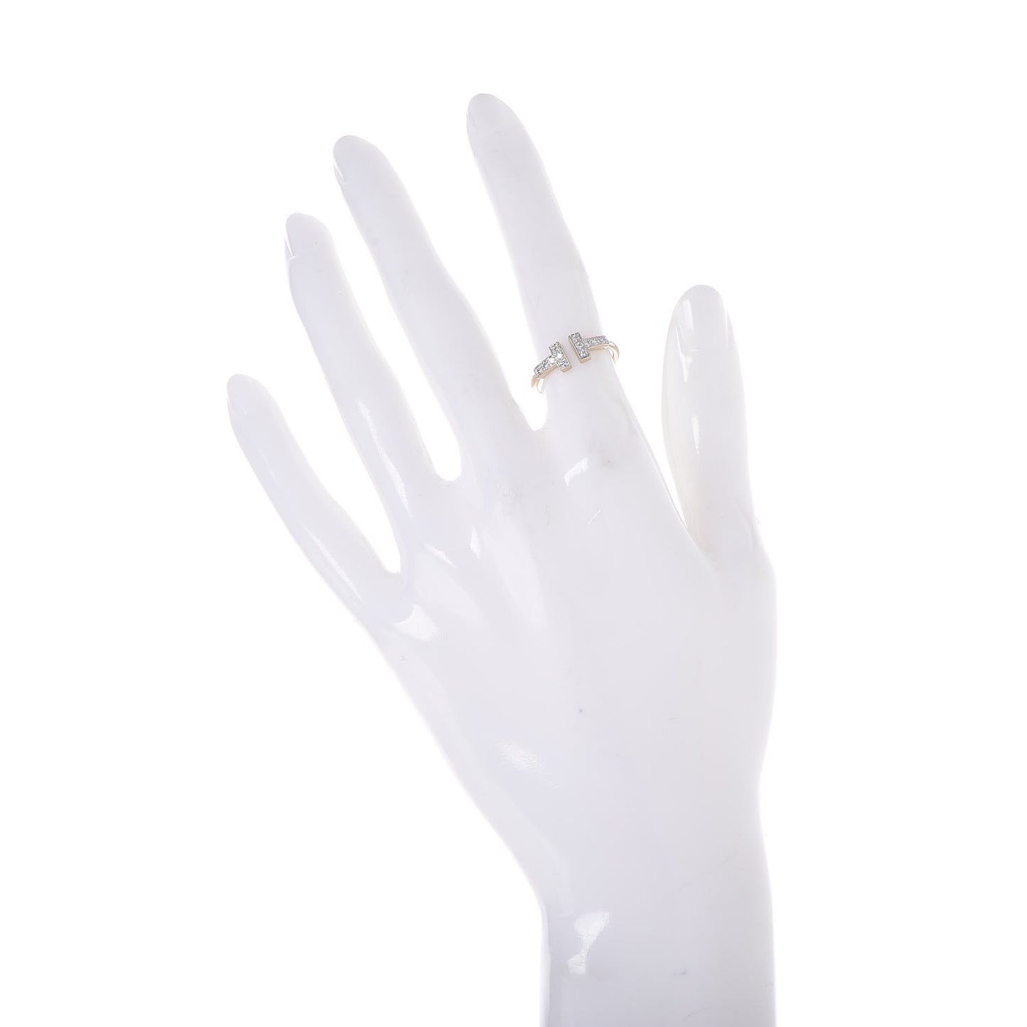 18K White Gold Diamond T Wire Ring 49 4.75