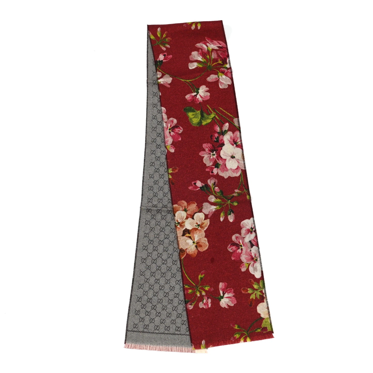 Wool GG Monogram Miniorophin Scarf Lacquer Pink