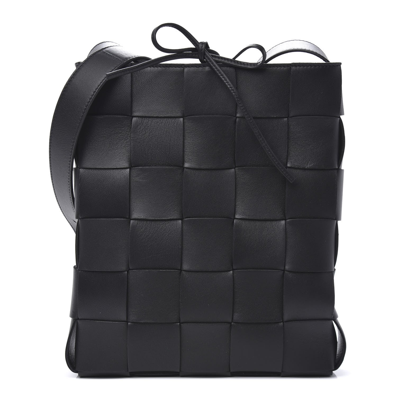 Bottega Veneta Lambskin Maxi Intrecciato Cassette Messenger Black 1 of 8