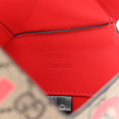 Gucci GG Supreme Monogram Love Heart Valentines Day Mini Padlock Heart Bag Beige Ebony New Geranium 7 of 10
