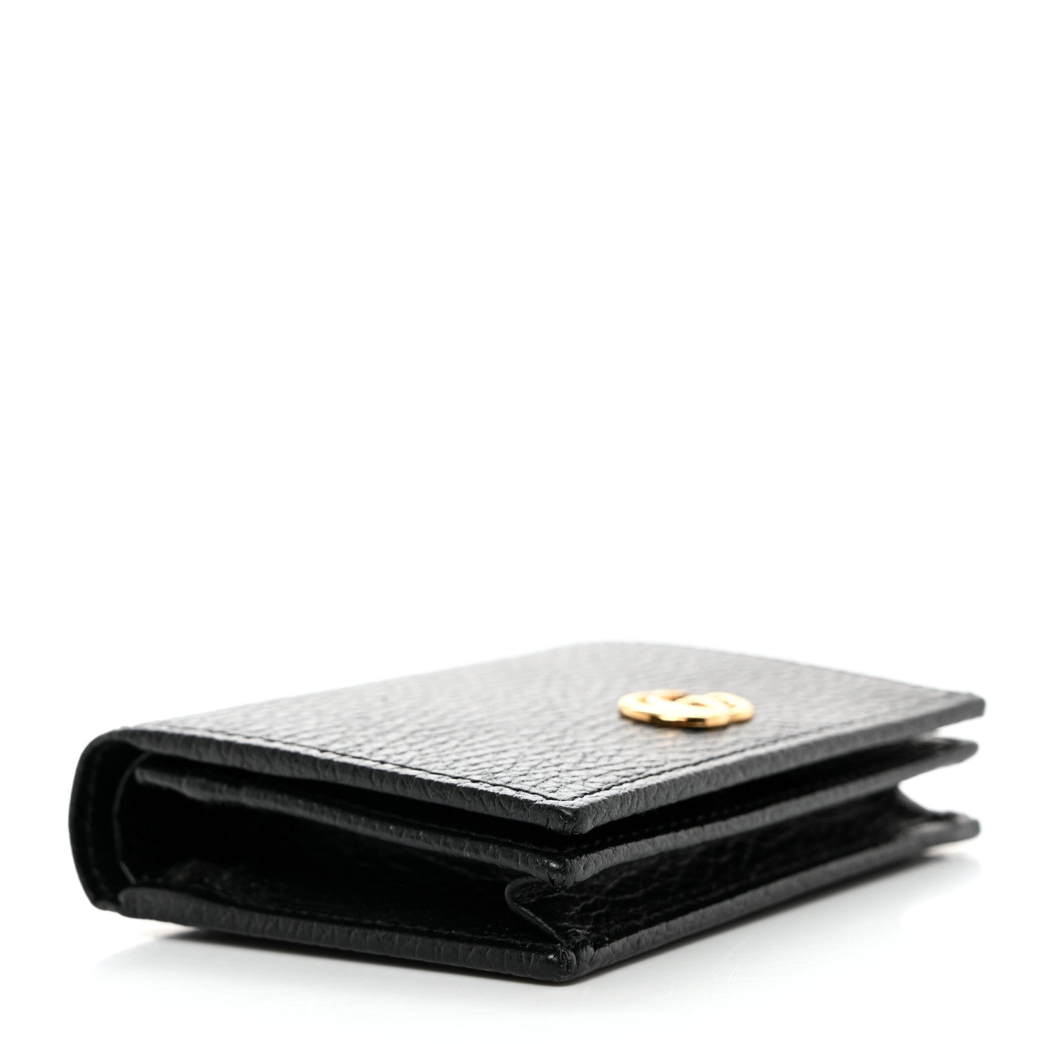 Gucci Pebbled Calfskin GG Marmont Card Case Black 4 of 8