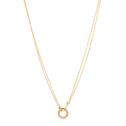 Cartier 18K Pink Gold 1 Diamond 1 Pink Sapphire LOVE Necklace 1 of 3