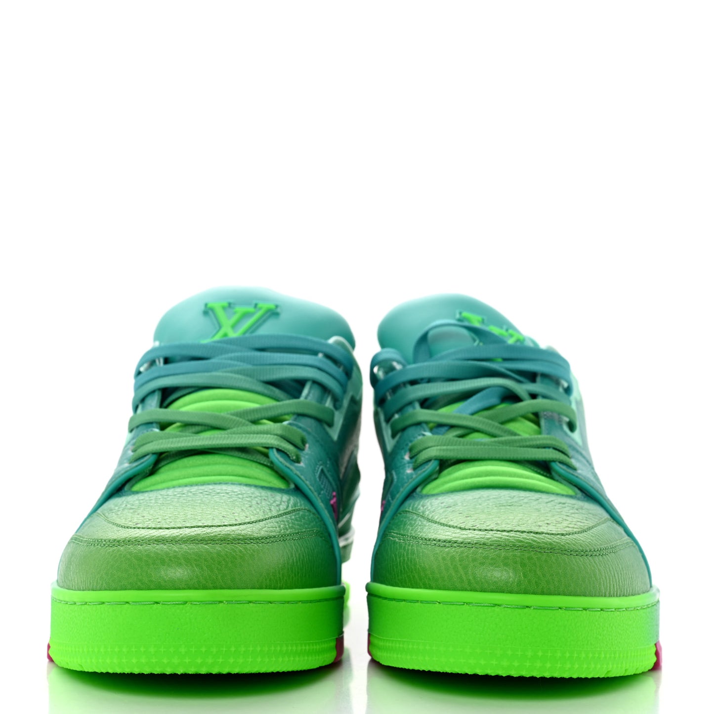 Calfskin Mens LV Trainer Sneakers 8.5 Green Ombre