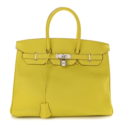 Hermes Epsom Candy Birkin 35 Lime Gris Perle 1 of 10