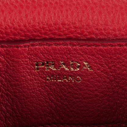 Prada Vitello Daino Saddle Bag Rosso 6 of 7