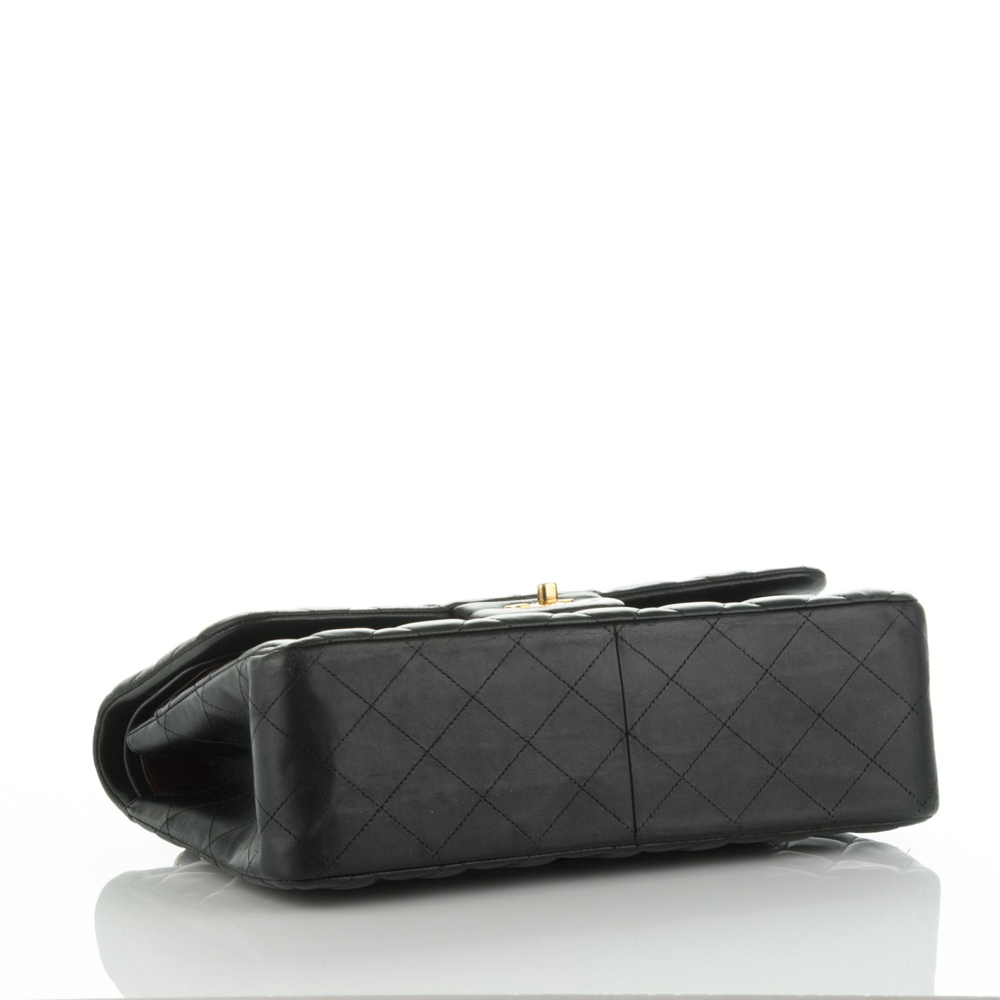 Lambskin Quilted Jumbo Double Flap Black
