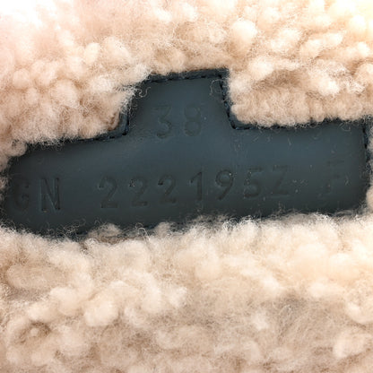 Hermes Suede Goatskin Woolskin Womens Chypre Sandals 38 Bleu Pinede Ecru 8 of 9