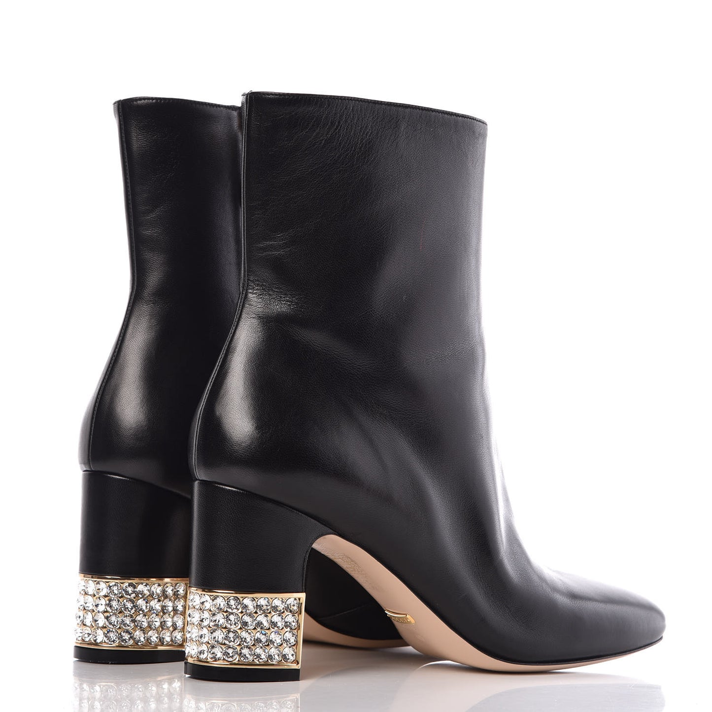 Nappa Removable Bow Candy Ankle Boots 40 Black