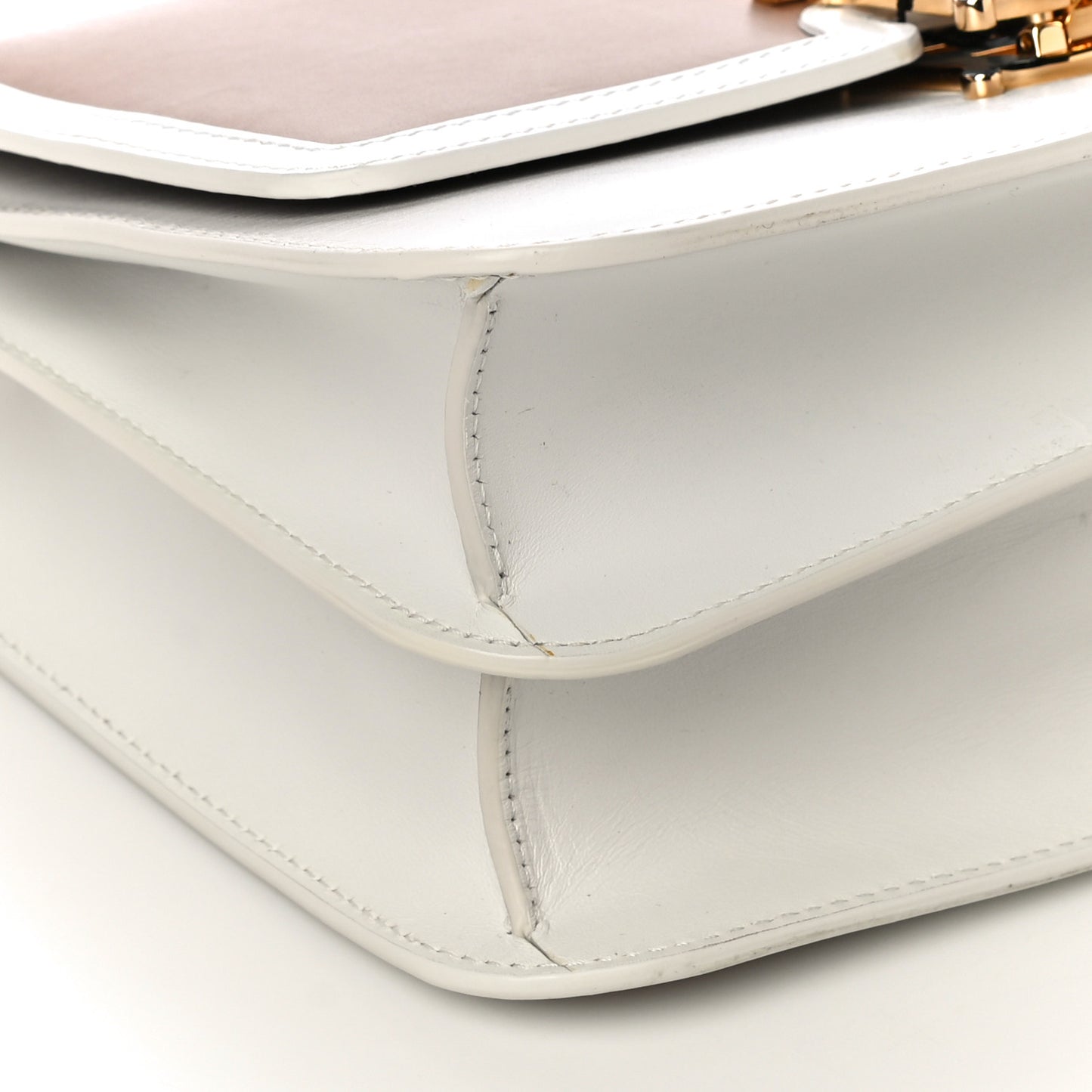 Smooth Calfskin Monogram Medium TB Bag Chalk White Camel