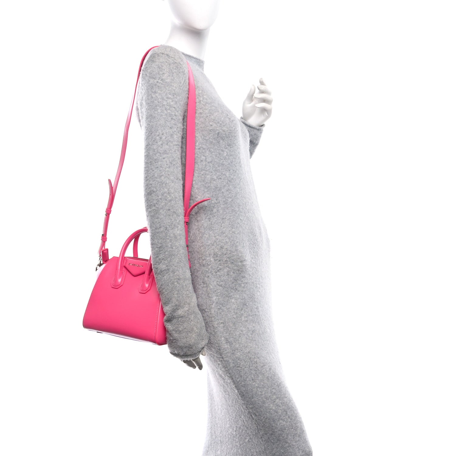 Givenchy Shiny Lord Calfskin Mini Antigona Shocking Pink 2 of 10