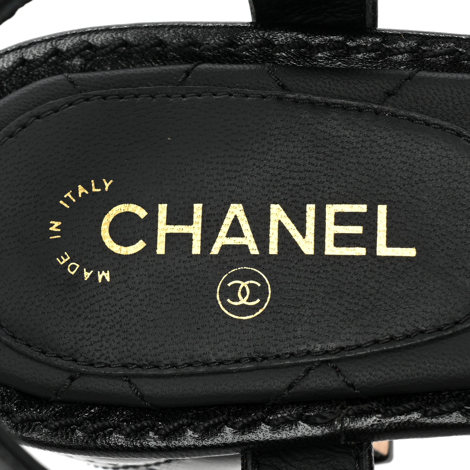 Chanel Goatskin Chain CC Logo Thong Sandals 39 Black 7 of 10