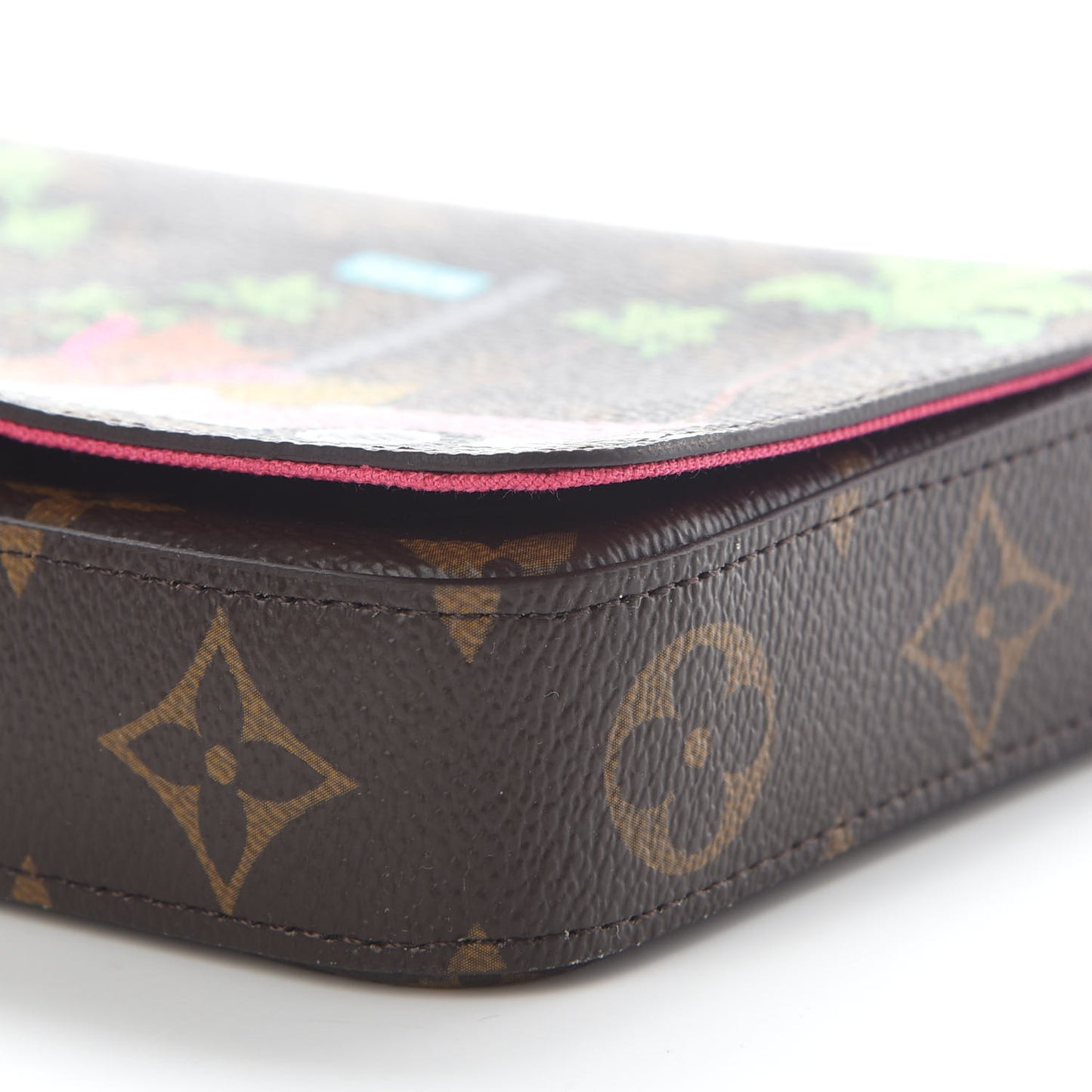 Monogram 2021 Christmas Animation Hollywood Pochette Felicie Chain Wallet Fuchsia