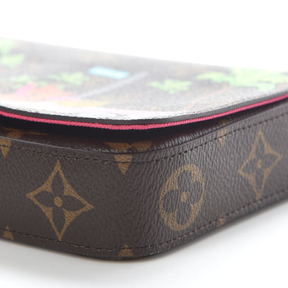 Louis Vuitton Monogram 2021 Christmas Animation Hollywood Pochette Felicie Chain Wallet Fuchsia 9 of 9