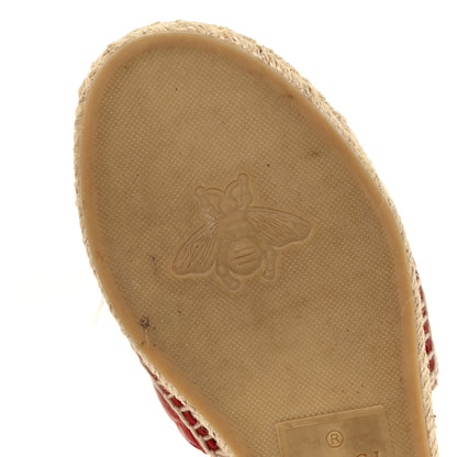 Gucci Nappa Matelasse GG Marmont Espadrille Slide Sandals 36.5 Hibiscus Red 7 of 15