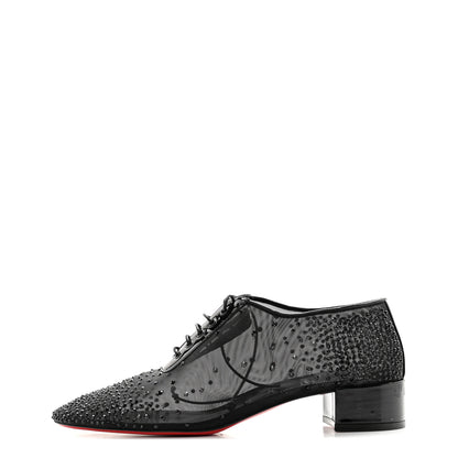Christian Louboutin Rete Patent Strass Degraginzbar 30 Derby Oxfords 41 Black 1 of 12