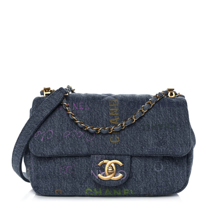 Chanel Denim Quilted Mini Denim Mood Rectangular Flap Blue Multicolor 1 of 12