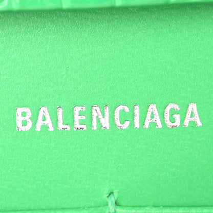 Balenciaga Shiny Calfskin Crocodile Embossed Hourglass Chain Bag Vivid Green 6 of 9