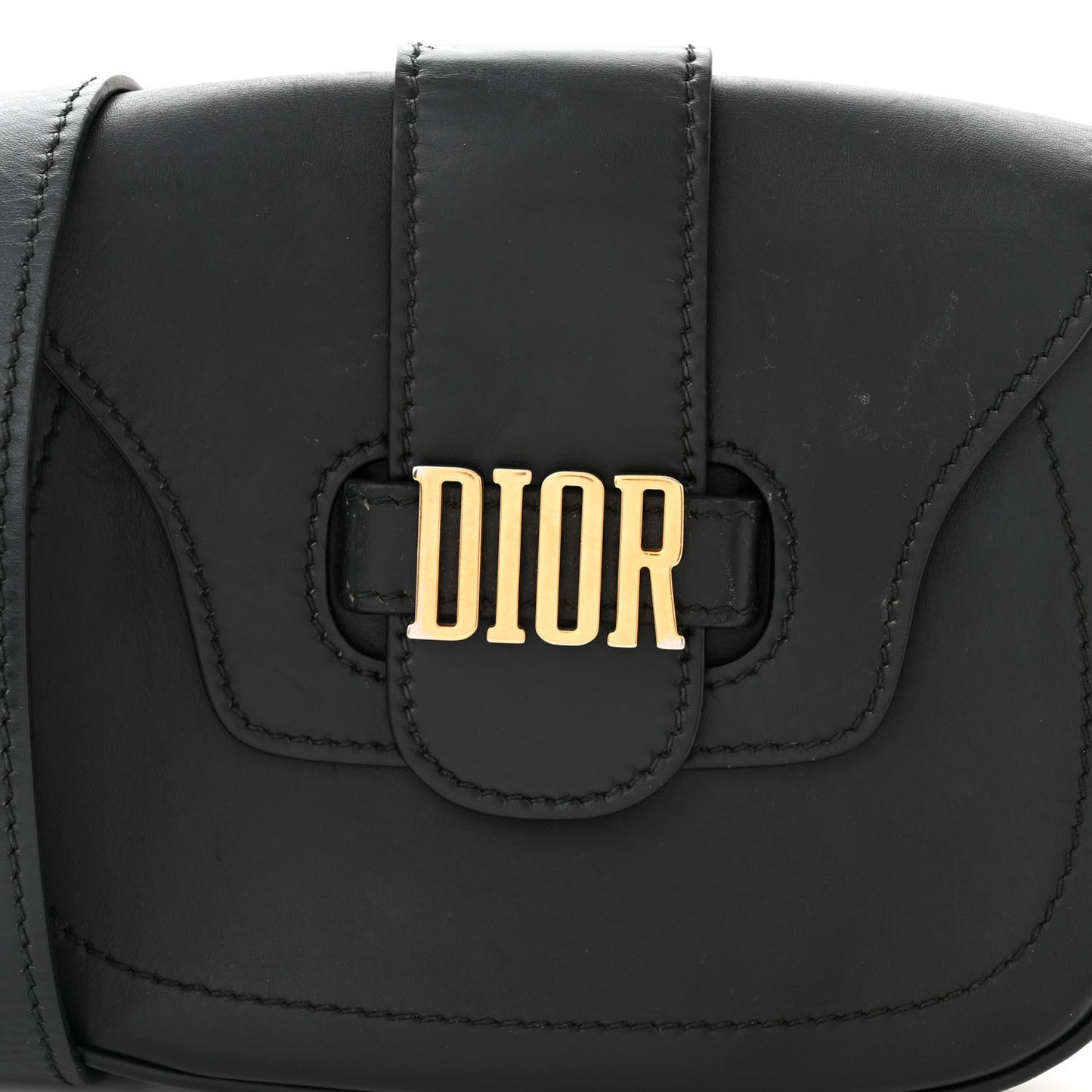 Calfskin D Fence Saddle Bag Black
