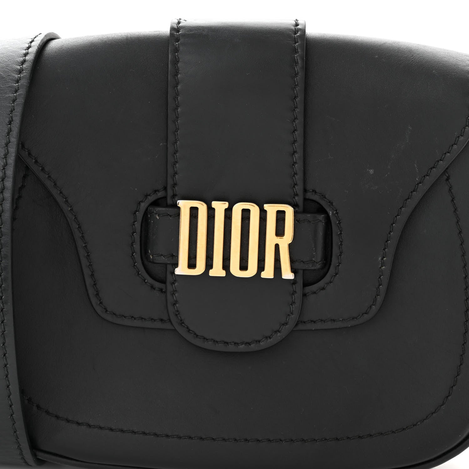 Christian Dior Calfskin D Fence Saddle Bag Black 8 of 15